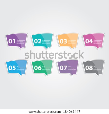 color Modern Design glossy banners template / can be used for infographics / numbered banners / horizontal cutout lines / graphic or website layout vector