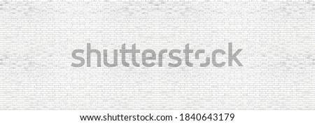 Abstract white brick wall texture for your design background or wallpaper. Panorama picture.