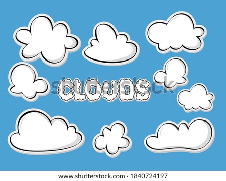 Sticker set of clouds icon,Vector illustration