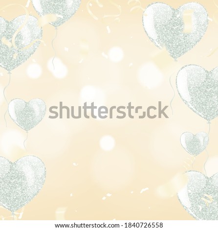 Abstract background with many falling colorful tiny confetti pieces and Festive background with balloons. Celebrate a birthday, Poster, banner happy