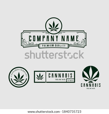 Cannabis Weed Outline Logo Plant 