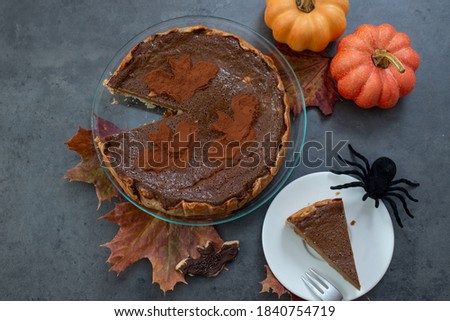 Delicious home made chocolate pumokin pie for halloween