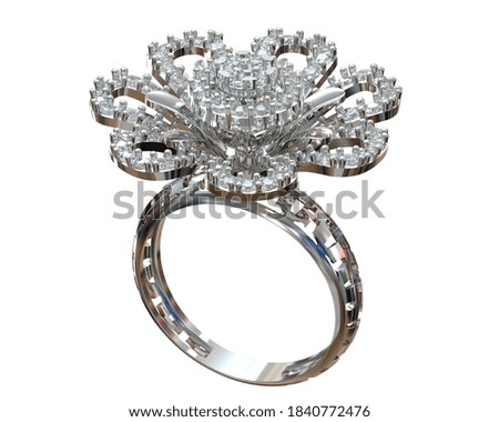 Gold ring isolated on white background. 3d rendering - illustration