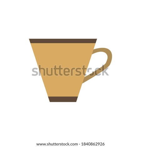A cup of coffee isometric flat design. Colored cup. Home comfort. Vector illustration.