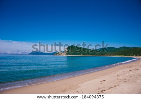 sandy beach near Petrov island, Primorskiy kray, Russia