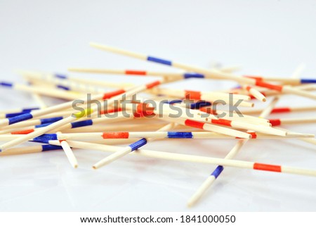 Mikado game sticks made of wood detail structure
