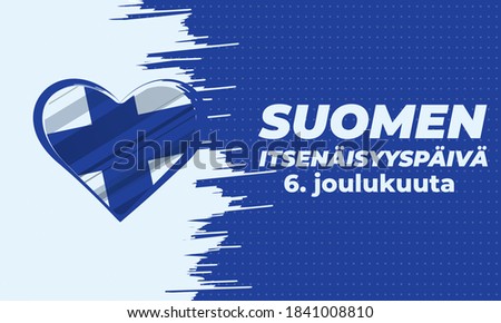 Republic of Finland Independence Day. December 6th. Vector Elements National Concept. Greeting, Card Poster, Web Banner Design EPS 10. English Translation: "Finland, Finnish Independence Day"