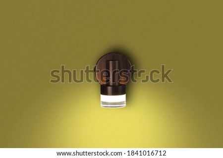 Modern wall lamp for decorate interior on green background