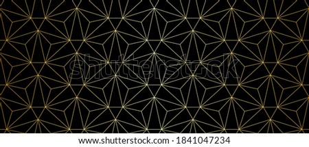 Pattern with golden lines and triangles. Stylish abstract geometric diamond texture in light color. Seamless linear pattern for fabric, textile and jewelry. Modern swatch for design.