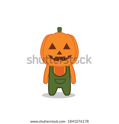 cute pumpkin character vector illustration