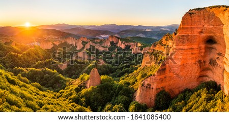 Las Medulas, a Roman gold-mining site. UNESCO world heritage in Castile and Leon, Spain Royalty-Free Stock Photo #1841085400