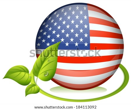 Illustration of a ball with the USA flag on a white background