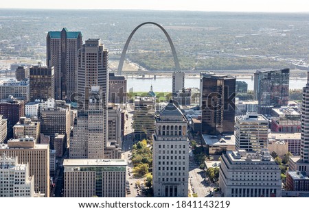 St Louis Downtown Skyline Arch Royalty-Free Stock Photo #1841143219