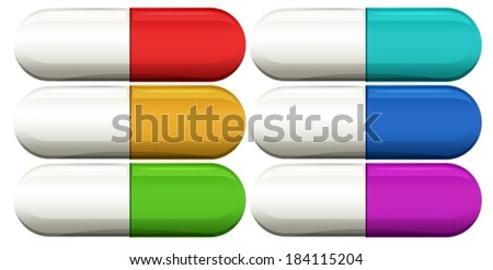 Illustration of the medical capsules on a white background