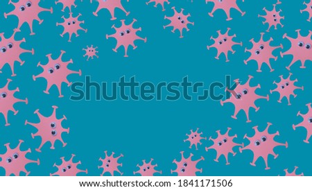 Coronovirus, covid-19 with funny eyes on a blue light background. Free space Royalty-Free Stock Photo #1841171506
