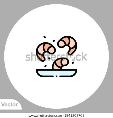 Shrimp icon sign vector,Symbol, logo illustration for web and mobile