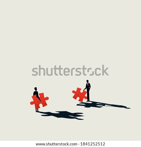Business solution, strategy and planning vector concept. Symbol of negotiation, success, merger. Eps10 illustration. Royalty-Free Stock Photo #1841252512