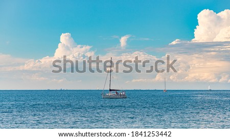 A picture of a sailboat in the Adriatic Sea waters near Portorož.