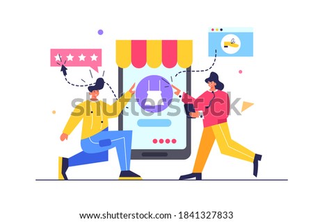 A guy and a girl are choosing a product in a mobile store