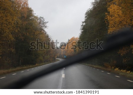 Empty roads in Autumn in Sweden. 