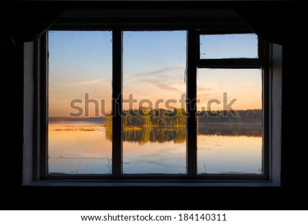 Window overlooking the lake