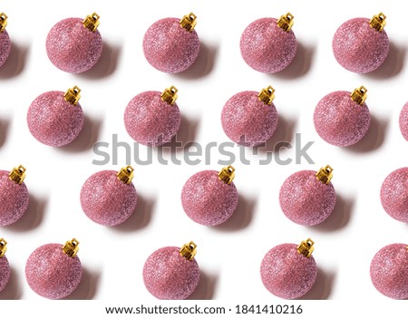 pattern of pink christmas tree toys