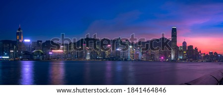 Cityscape at Victoria Harbour in Hong Kong 
