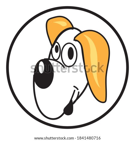 Simple cute dog vector design,cartoon illustration.