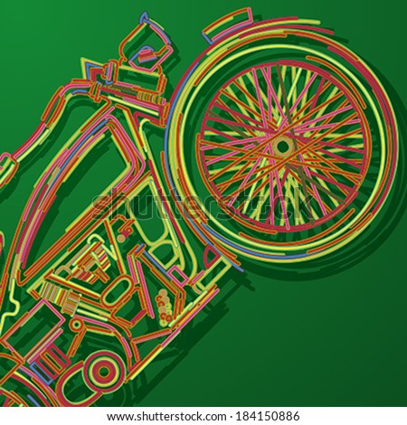 Stylized motorcycle card, abstract art
