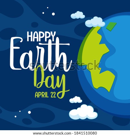 Happy earth day icon illustration