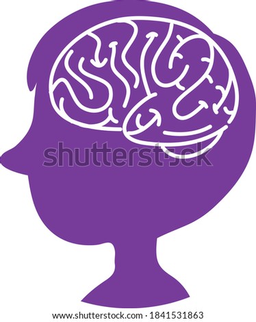 Brain sign in head's boy in World Alzheimer's Day theme isolated on white background illustration
