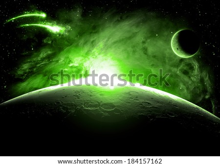 Green Planet Surface - Elements of This Image Furnished By NASA 
