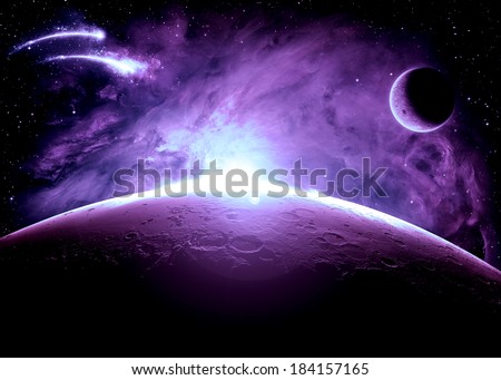 Purple Planet Surface - Elements of This Image Furnished By NASA 