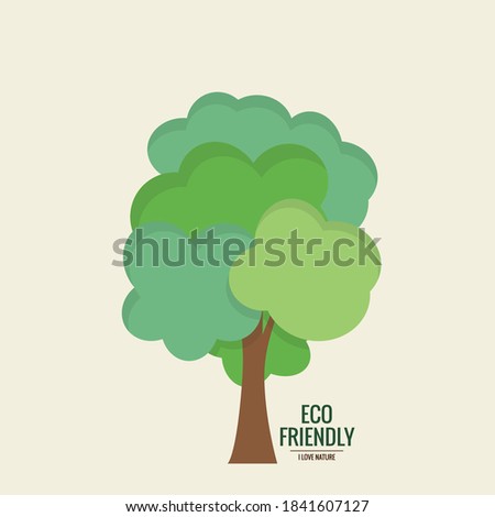 Abstract tree. Ecology concept with tree background. Vector illustration.