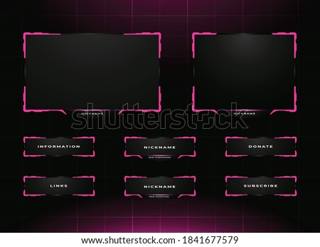 twitch streaming panel overlay design template Royalty-Free Stock Photo #1841677579