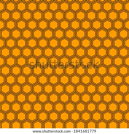 Orange honeycomb seamless pattern. Sweet ornament. Food vector illustration.
