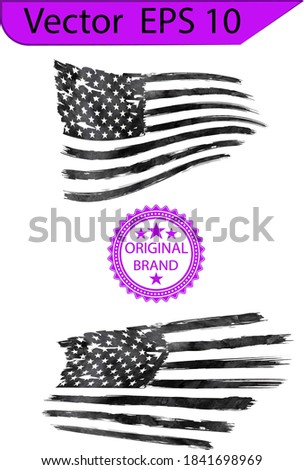 USA Flag, watercolor flag - Distressed american flag, usa flags. EPS 10, Clip art,	
