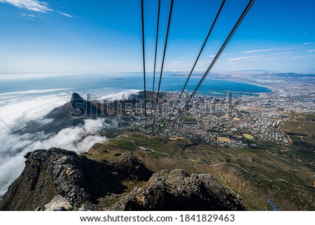 The panoramic view to Capetown from the cableway at the table mountain - Capetown - South Africa Royalty-Free Stock Photo #1841829463