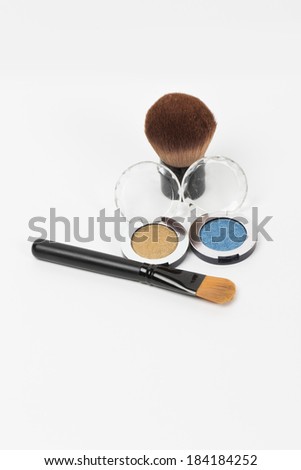 cosmetics on the white background