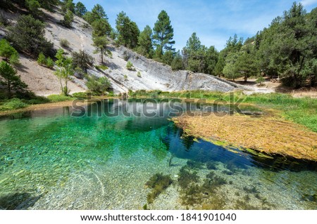 Natural water source of Fuentona of Muriel in soria province, Castilla y Leon, Spain. High quality photo