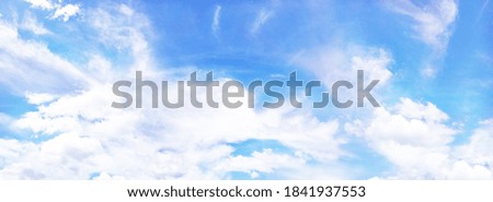 Panorama blue sky background with tiny clouds.
