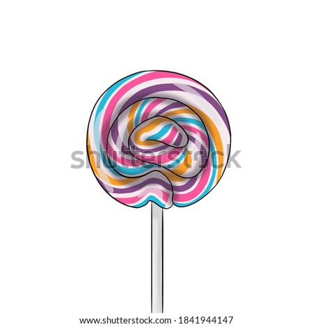 Color Christmas lollipop isokated on white background