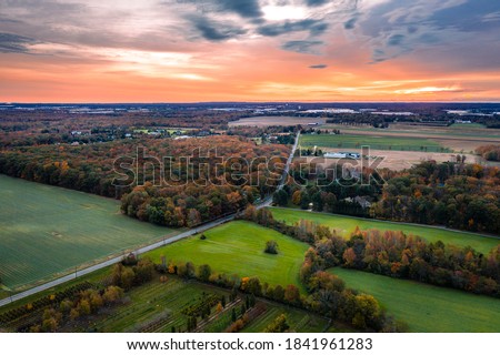 Drone Sunrise in Plainsboro Princeton New Jersey  Royalty-Free Stock Photo #1841961283