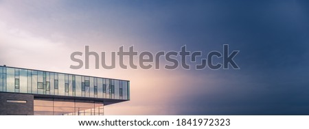 Minimalism in Urban Architecture  Photography. The Royal Danish Theatre Facade Detail in Copenhagen, Denmark. Royalty-Free Stock Photo #1841972323