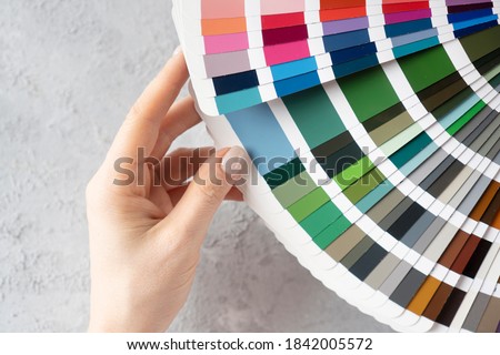 Sample colors catalogue background. Choosing color for wall painting.