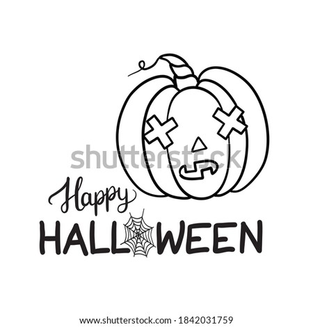 Halloween pumpkin. Vector concept in doodle and sketch style. 