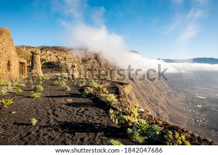 El Hierro, Canary Islands - Scenic landscape from Viewpoint Mirador de la Pena. High quality photo