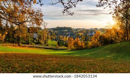 panoramic view over a autumnal valley