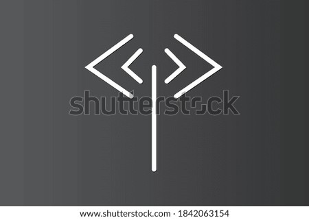Simple network icon with strait lines for home and business on dark background