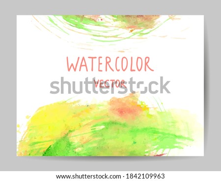 Abstract watercolor card. Hand drawn vector illustration.
